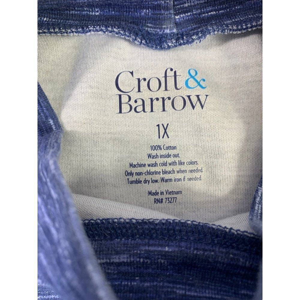 Croft & Barrow Women's Ocean Blue Mock Neck Top - Picture 3 of 6
